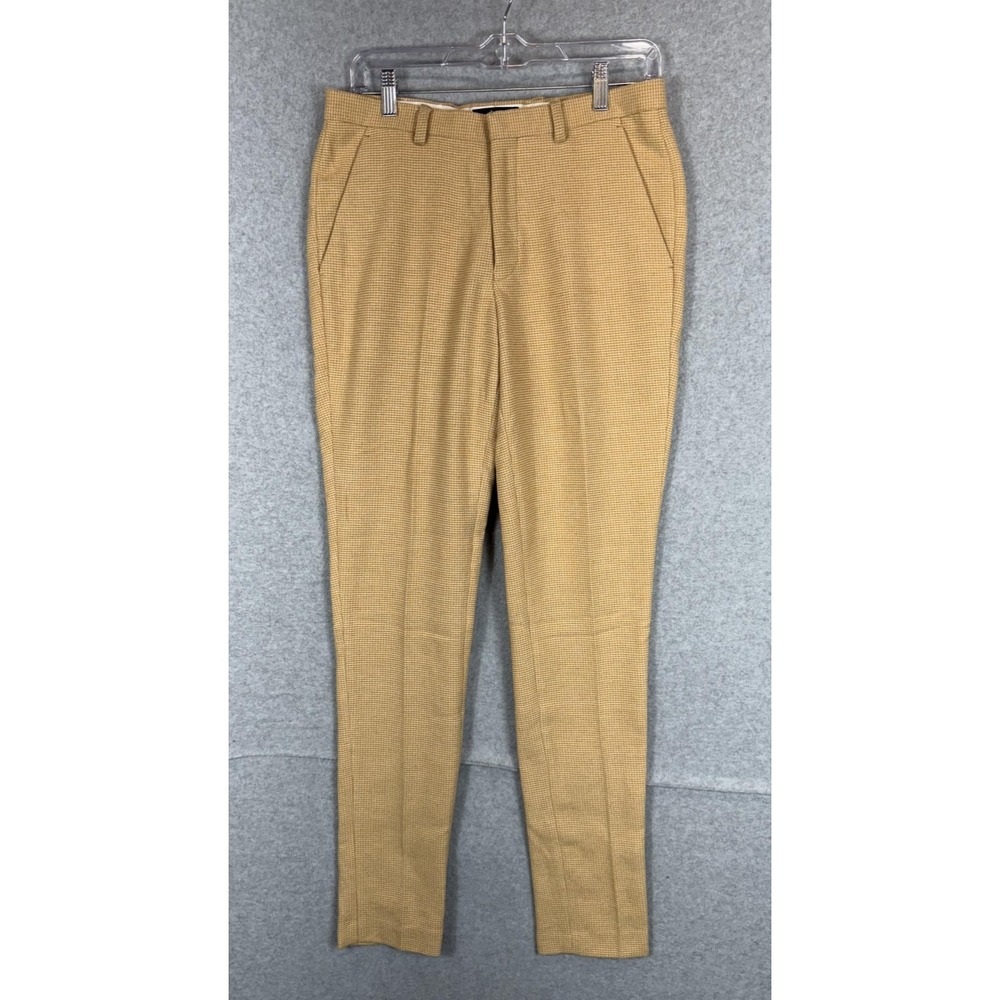 ASOS Pants Mens 30x32 Tan Wool Blend Dress Trousers Slim Fit Modern Business